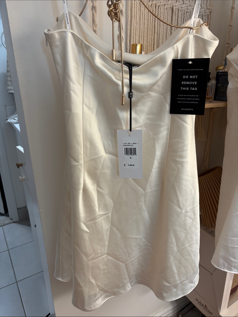 Retrofete Ebba Satin A-line halter Mini Dress - Picture 3 of 6